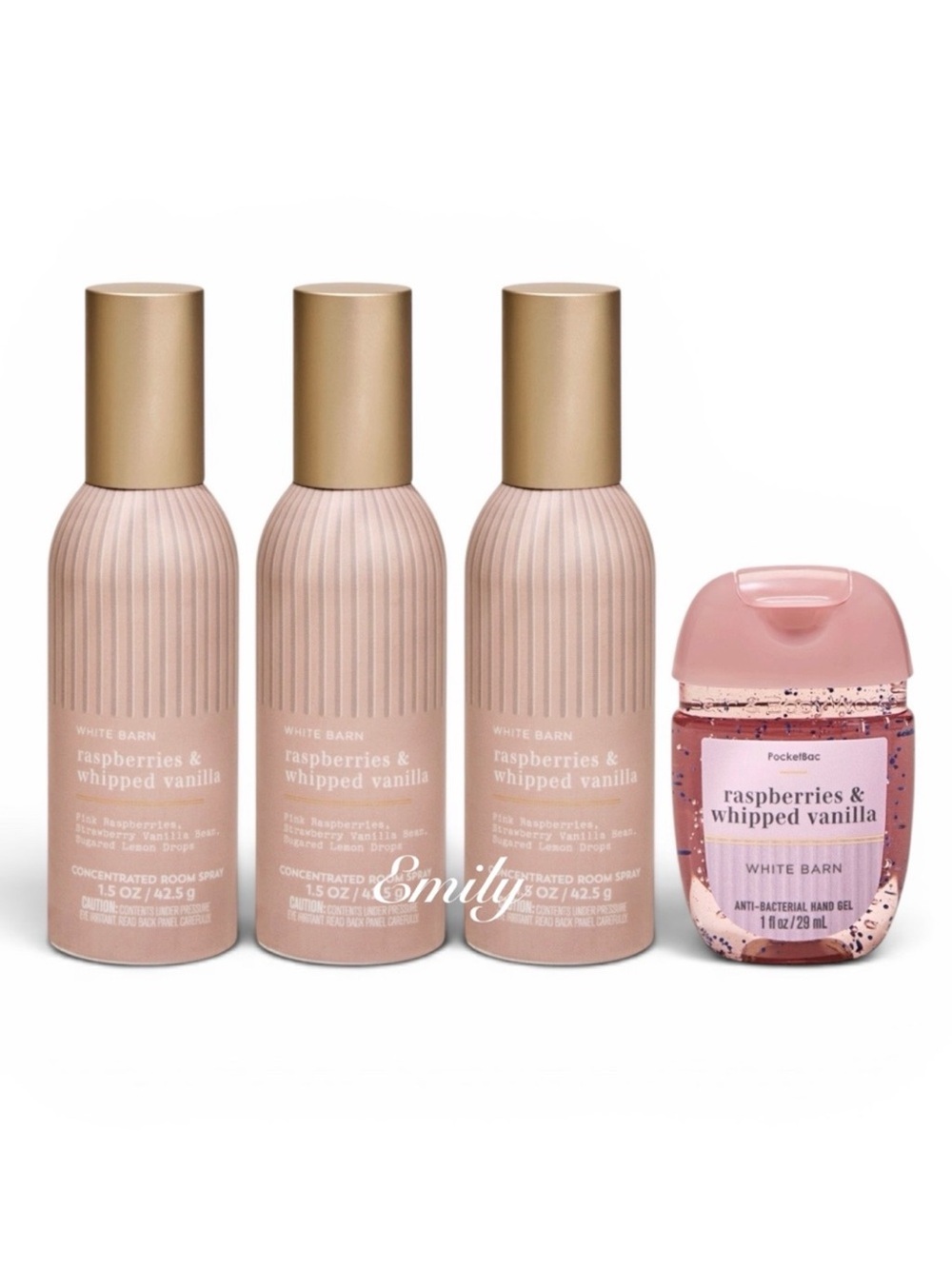3X Bath & Body Works RASPBERRIES WHIPPED VANILLA Concentrated Room Sprays